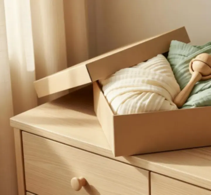 Curated gift collection displayed in serene nursery setting