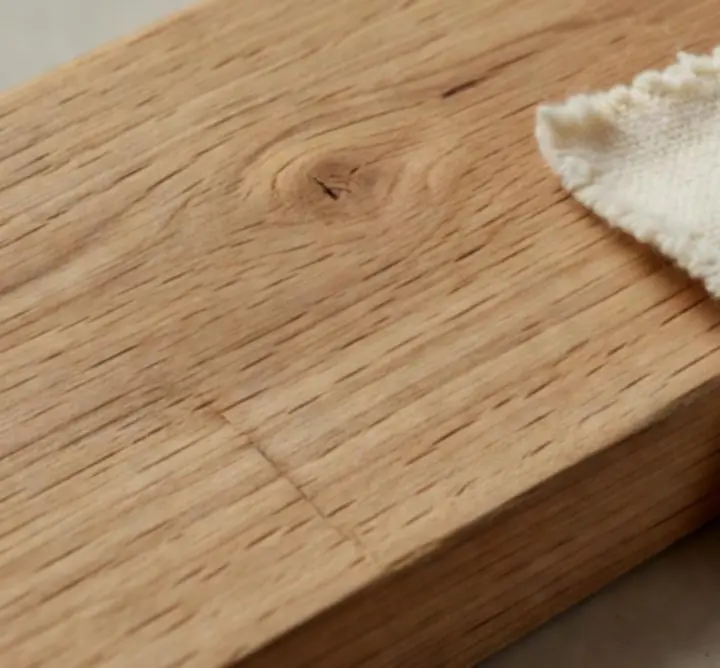 Close-up of natural wood grain and organic cotton textures