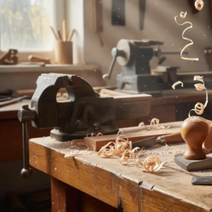 Artisan hands demonstrating traditional woodworking joinery and hand-sanding technique